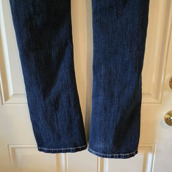 Ariya Jeans Junior 5/6 Embroidered denim blue Bootcut 30x32 Bling Y2K Low-Rise - Picture 10 of 12